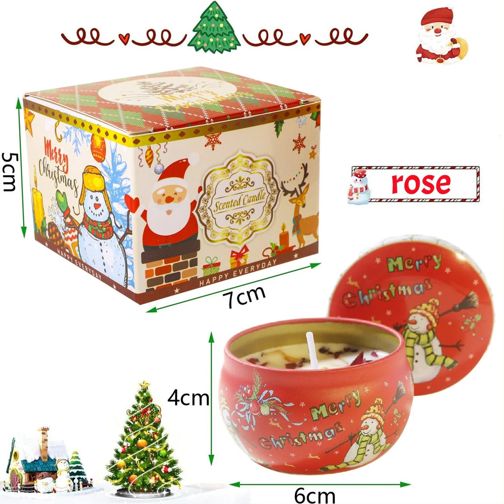 Christmas Aromatherapy Candles Rose Freesia Vanilla Scented Candle Smokeless Plant Wax Holiday Decor Perfect Festival Gifts
