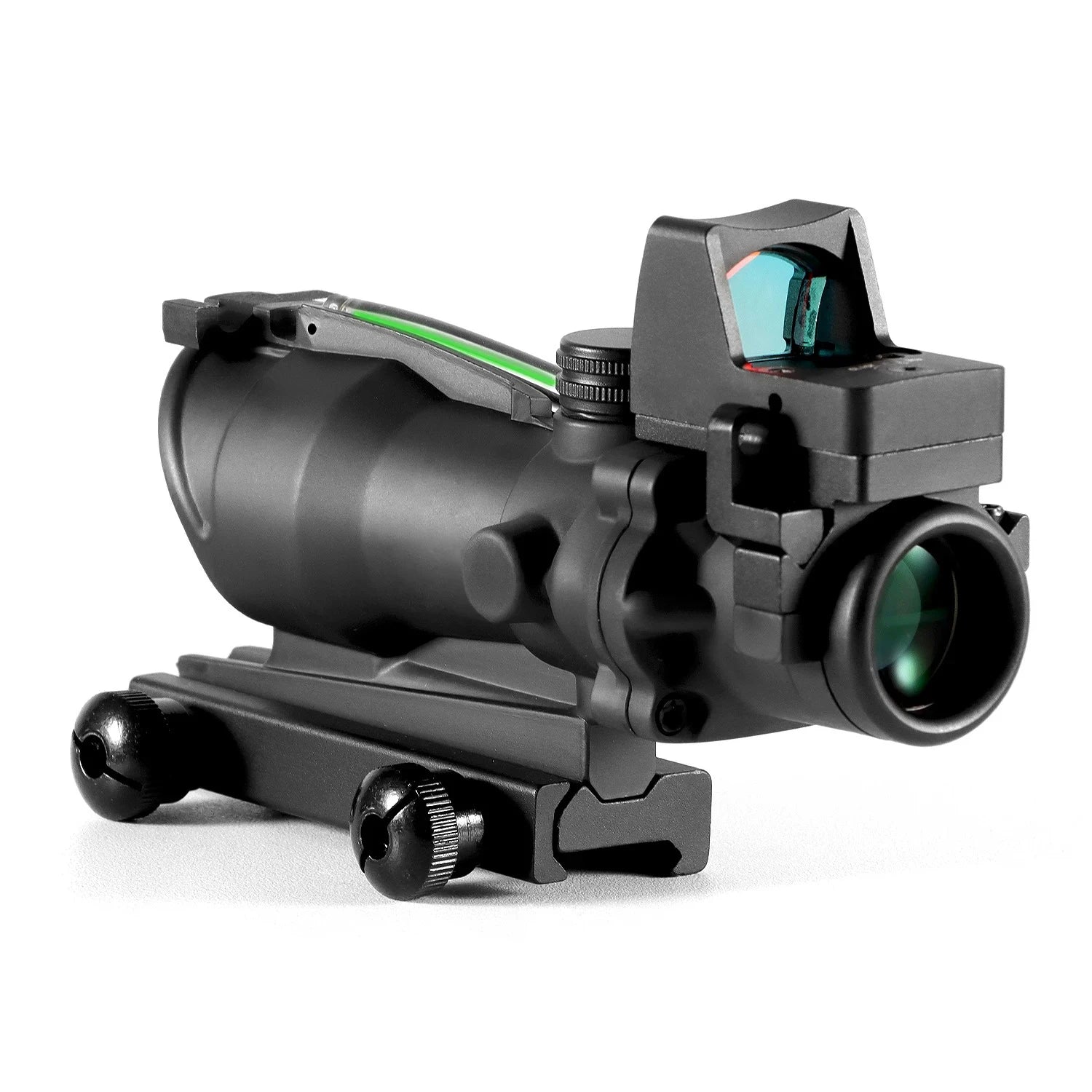 Adjustable 4x32 Tactical Rifle Scope with Red/Green Dot | Dual-Optic 1x–4x Hunting Scope for 20mm Rails
