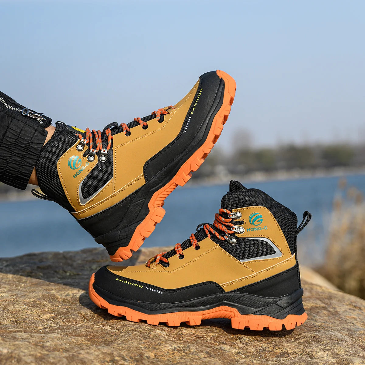 VEIGAR Men’s Protective Work Safety Shoes – Breathable Anti-Puncture Steel Toe Cap Work Boots