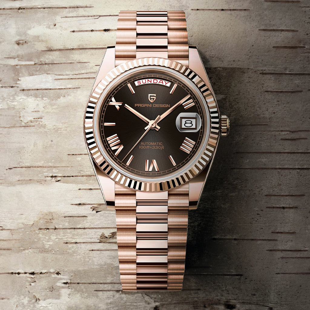 2025 PAGANI DESIGN DD40 Rose Gold Men’s Automatic Mechanical Watch – Luxury Sapphire Crystal Timepiece