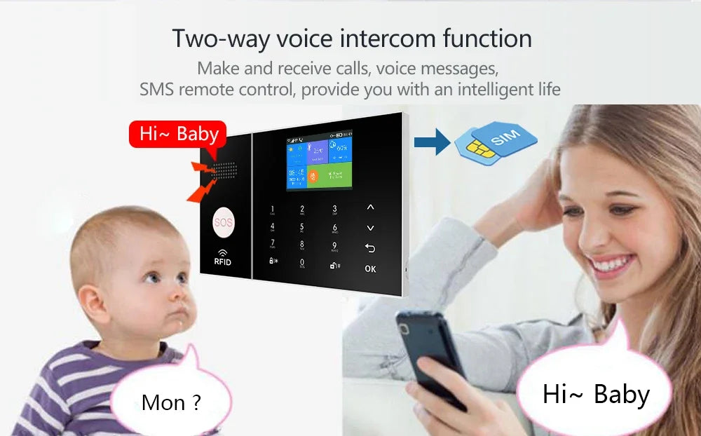 HIVA Security Alarm System For Home GSM Wifi Tuya Smart Life App Control Burglar Alarm Kit With Pir Door Sensor work with Alexa