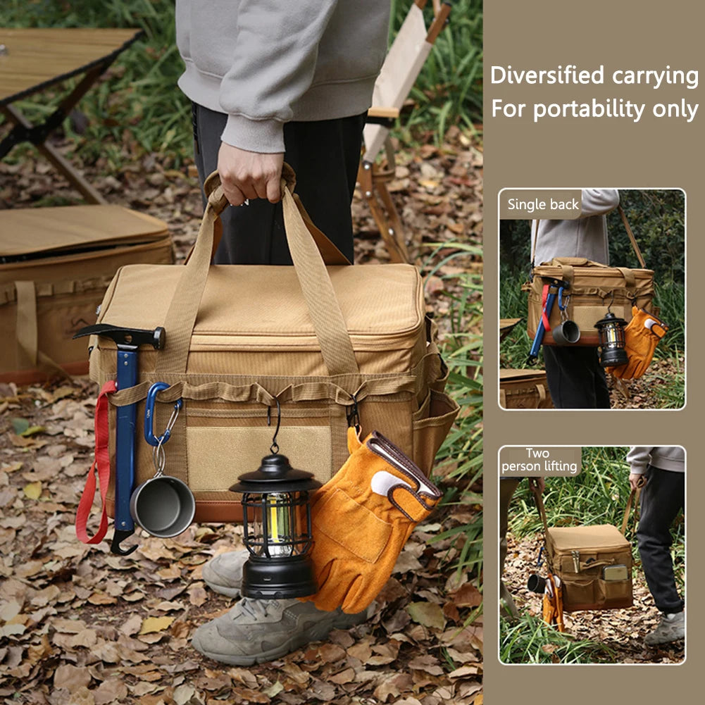 “30L AdventureReady™ Camping Utensil Organizer – Foldable Outdoor Cooking & Car Trunk Storage Case”