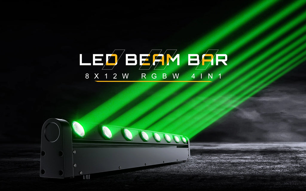 SHEHDS 8x12W RGBW LED Beam Moving Head Light – Professional DJ & Wedding Stage Lighting