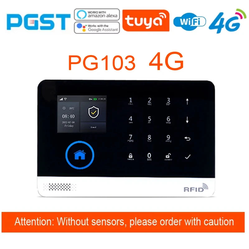 PG-107 Home security alert system,equipped with 4.3-inch 4G WiFi devices,compatible with your application controls,and works wit