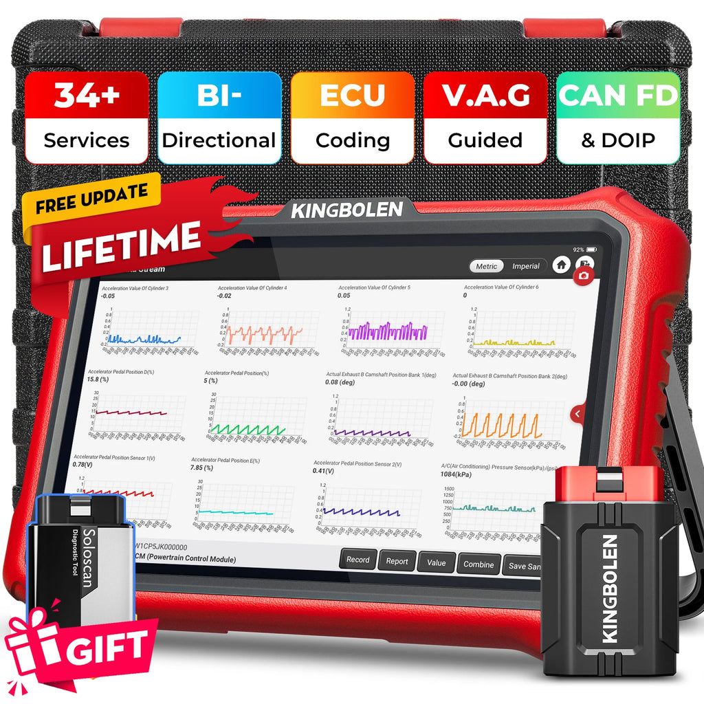 Lifetime Free Update KINGBOLEN K8 PRO Elite Bidirectionnal OBD2 Scanner ECU Coding CANFD FCA 40+ Service All System Diagnostic