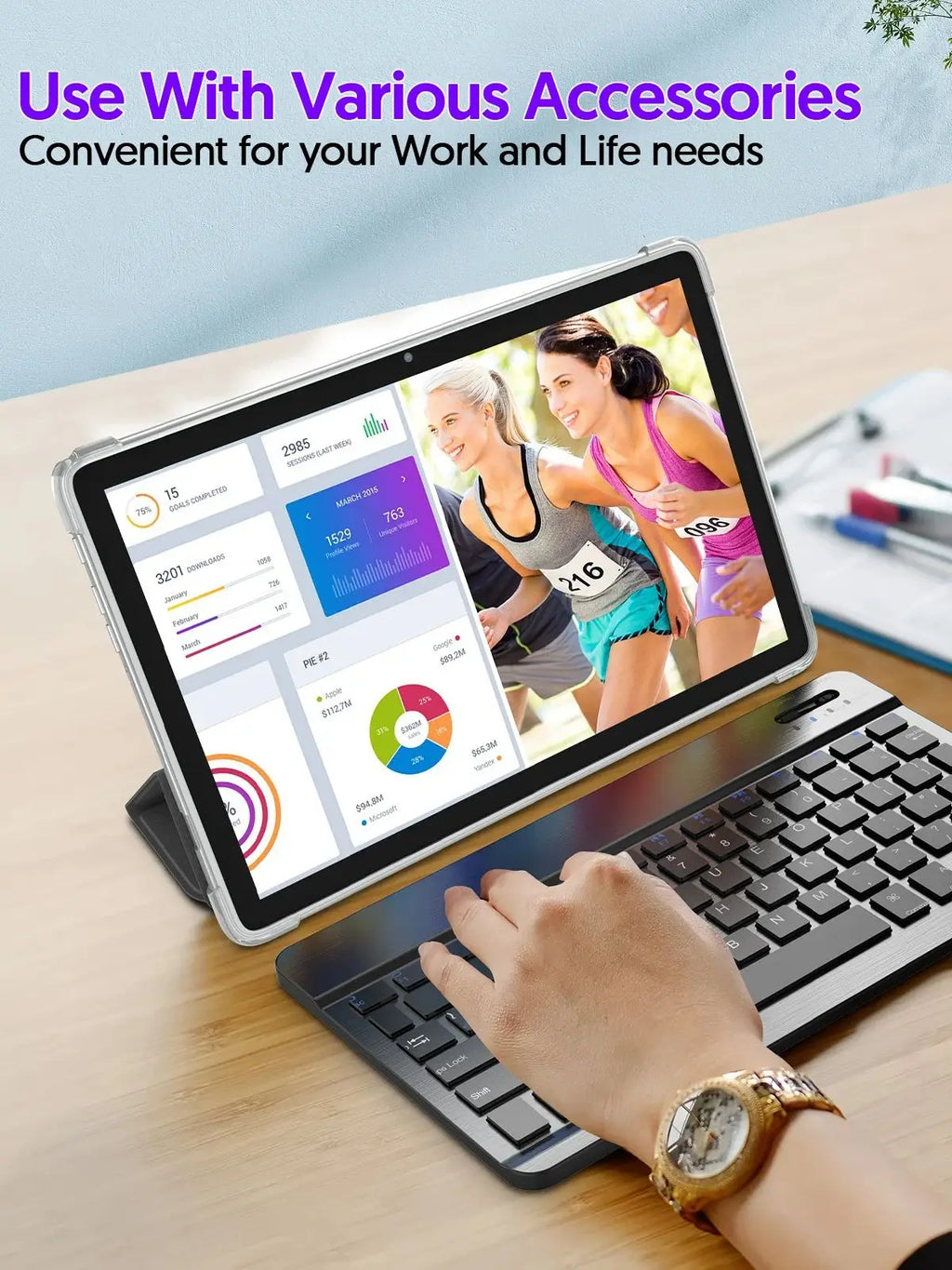 Android 14 Tablet with Keyboard, Mouse, Protective Case & Stylus – 8GB+128GB, Octa-Core, GMS Certified