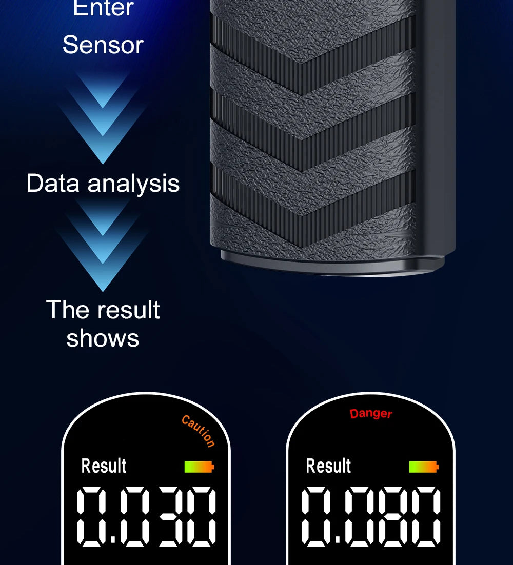 Digital Alcohol Tester – Professional Breathalyzer with LCD Display, Semiconductor Sensor, Accurate Drunk-Driving Detection for Home Use