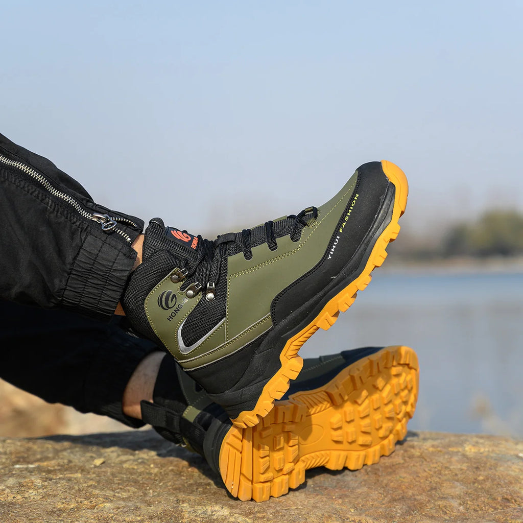 VEIGAR Men’s Protective Work Safety Shoes – Breathable Anti-Puncture Steel Toe Cap Work Boots