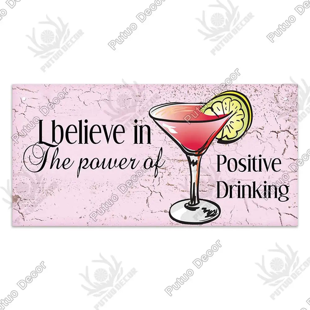 Putuo Decor Wine Signs Wooden Alcohol Plaque Wood Bar Plaque for Wood In Bar Pub Wall Decoration Door Hanging Sign Home Decor