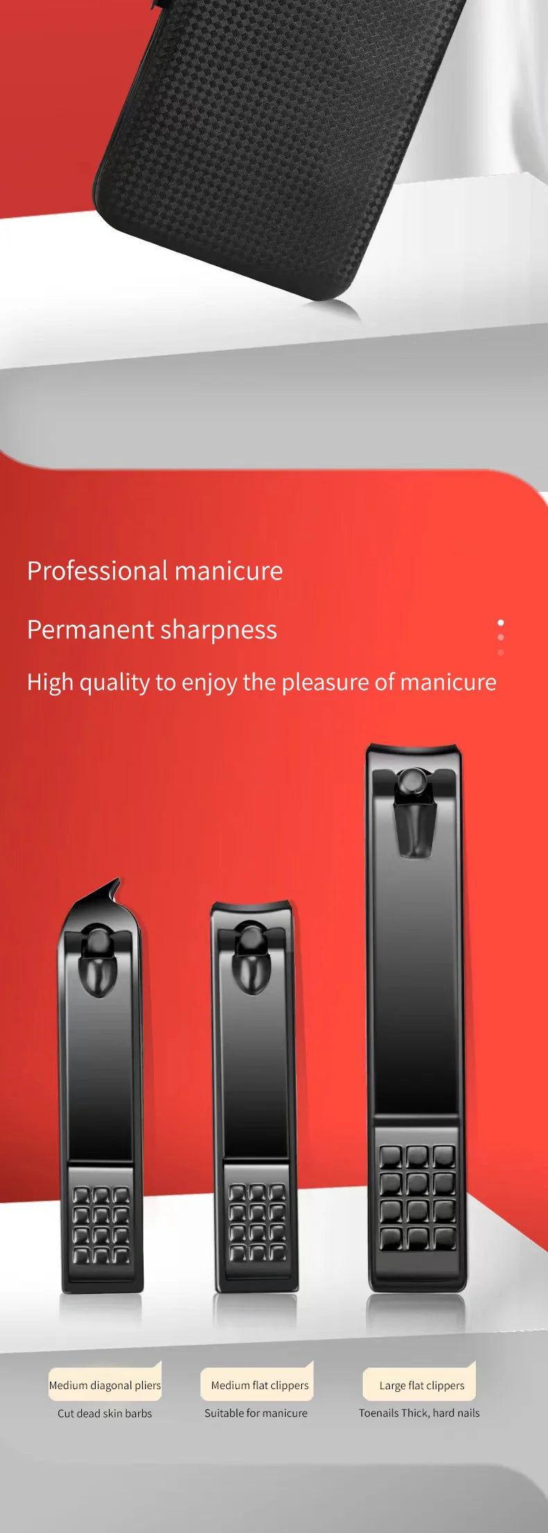 ✨ Luxe Carbon-Steel 24-Piece Nail Care Kit – Professional Manicure & Pedicure Set (Black + Red Edition)