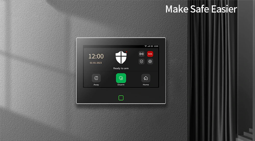 7 inch 4G & WiFi Home Alarm Host System Wireless GSM Big Screen Touch Panel Tuya Smart Security Protection Kit Remote Control