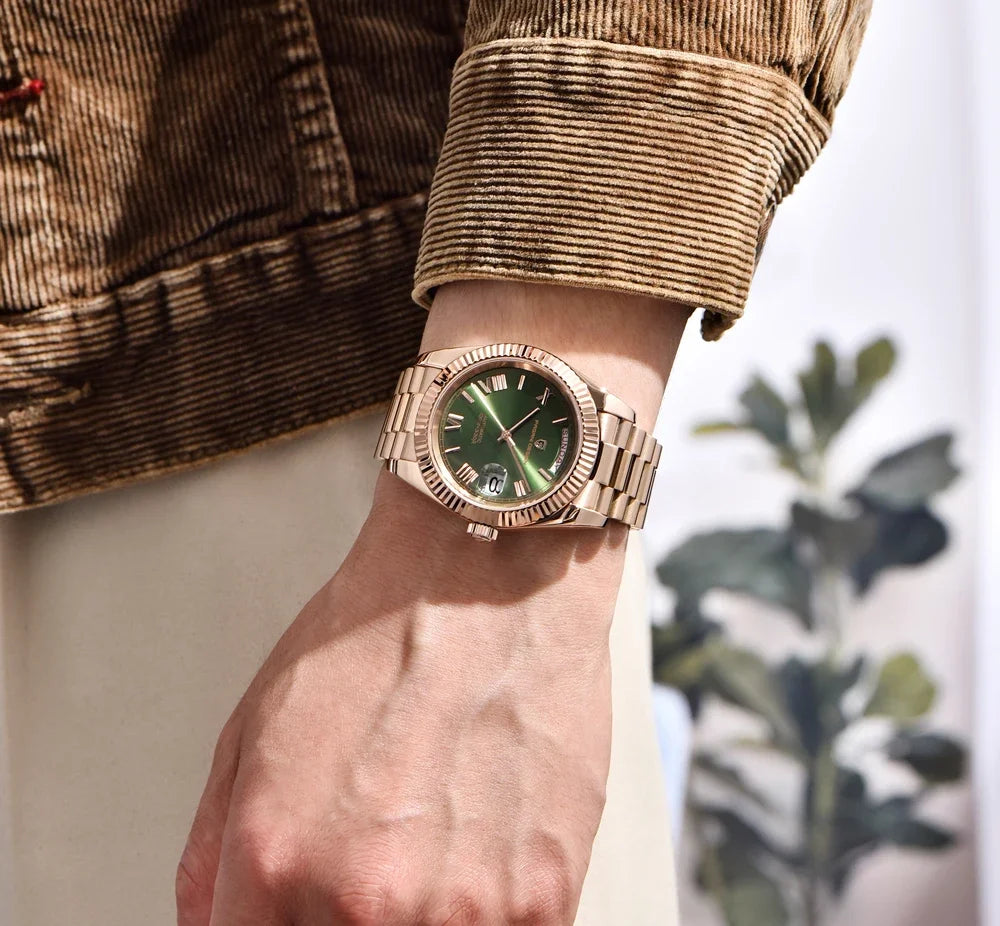 2025 PAGANI DESIGN Luxury Rose Gold Automatic Mechanical Watch – Men’s Sapphire Sports Timepiece