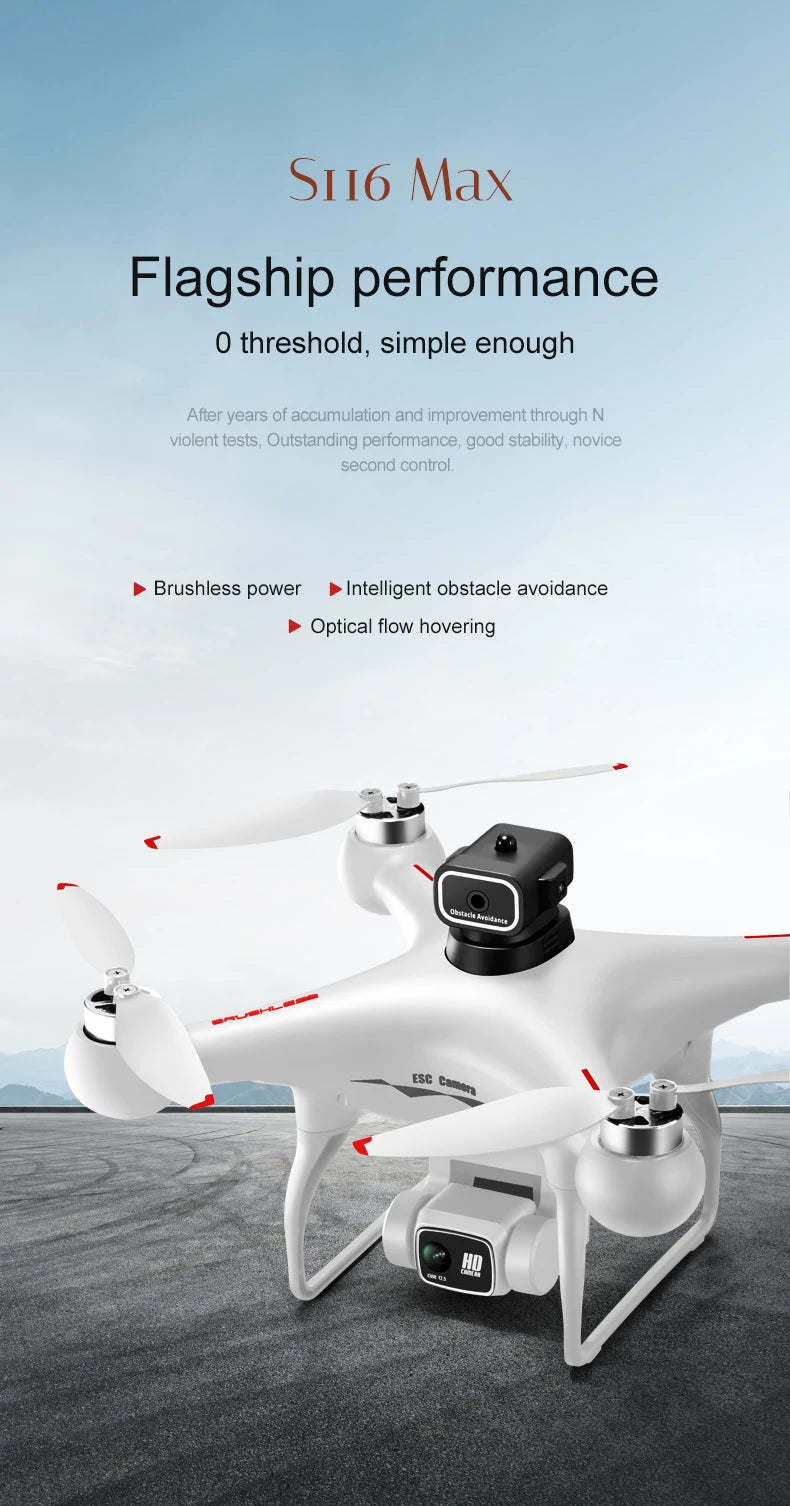 S116 MAX Professional 8K Dual-Camera Drone – Ultra-Smooth Flight, Obstacle Avoidance & Stunning Aerial Views
