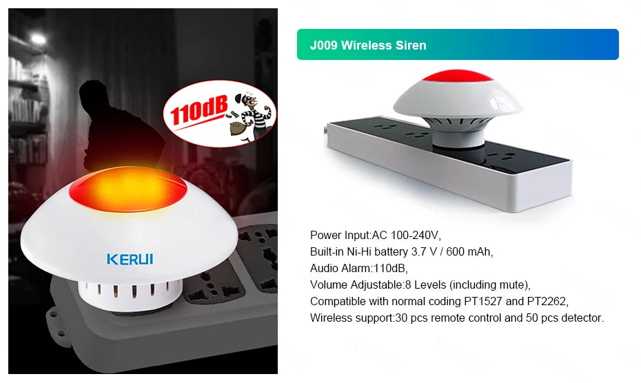 KERUI W181 Alarm Security System with Siren Wireless GSM WiFi Intelligent Home Alarm System with Door Sensor PIR Detector