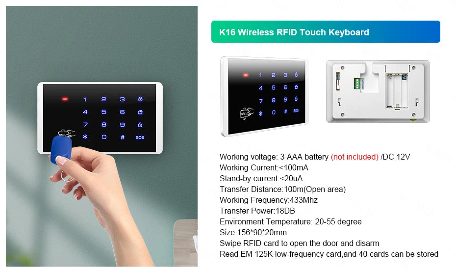 KERUI W181 Alarm Security System with Siren Wireless GSM WiFi Intelligent Home Alarm System with Door Sensor PIR Detector