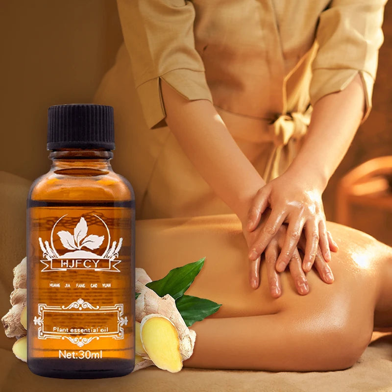 ✨ 30ml Pure Ginger Essential Oil for Body Massage – Natural Lymphatic Detox & Anti-Aging Therapy