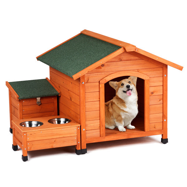 Green Asphalt Roof Golden Red Main Body Fir House Type Cat and Doghouse