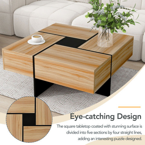 ON-TREND Modern Coffee Table with Hidden Storage