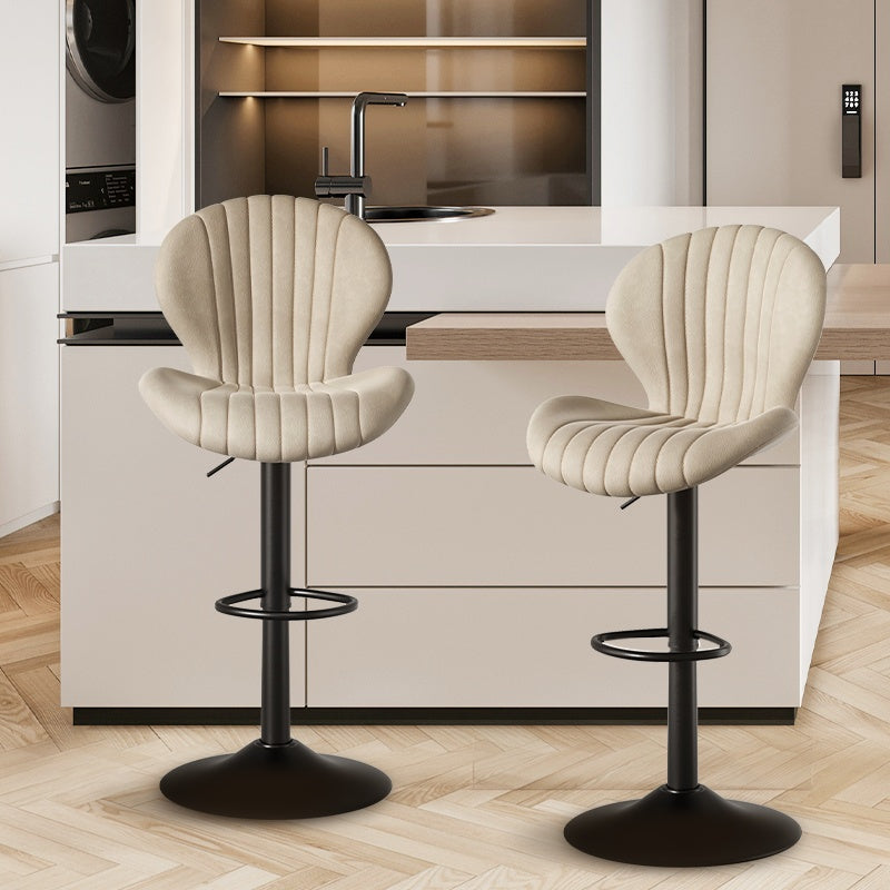 Modern Swivel Bar Stools Set of 2 – Counter-Height Bar Chairs with High Backrest, 360° Rotation, Easy 5-Minute Assembly & Comfortable Cushioned Seating