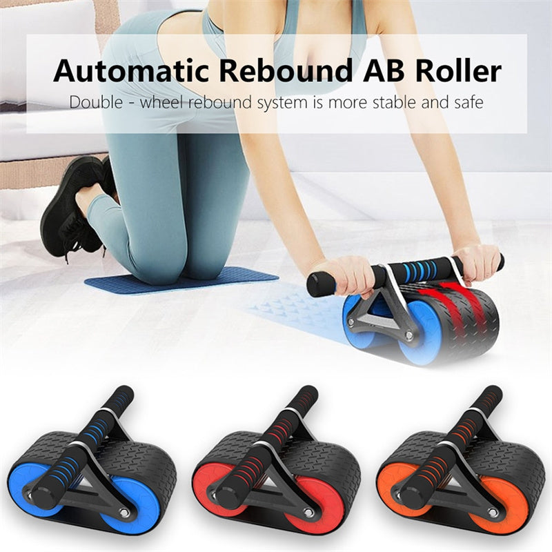 Automatic Rebound Ab Roller Wheel – Dual-Wheel Core Trainer for Home Workouts, Waist Shaping & Full-Body Strength