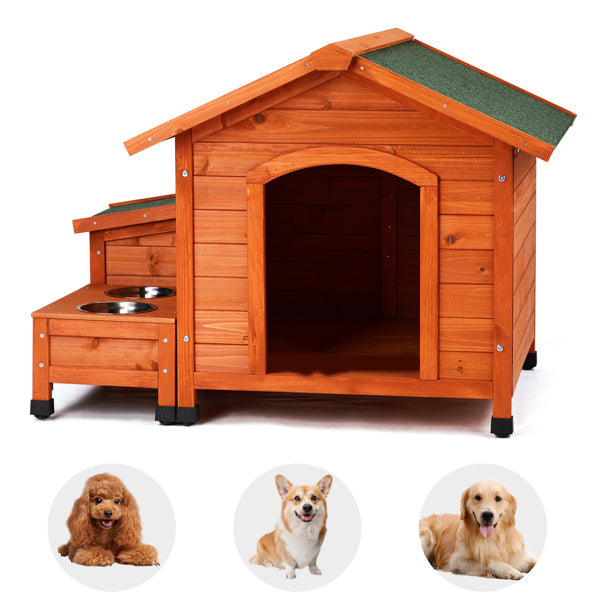 Green Asphalt Roof Golden Red Main Body Fir House Type Cat and Doghouse