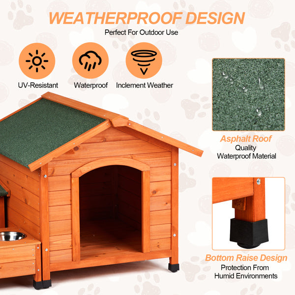Green Asphalt Roof Golden Red Main Body Fir House Type Cat and Doghouse