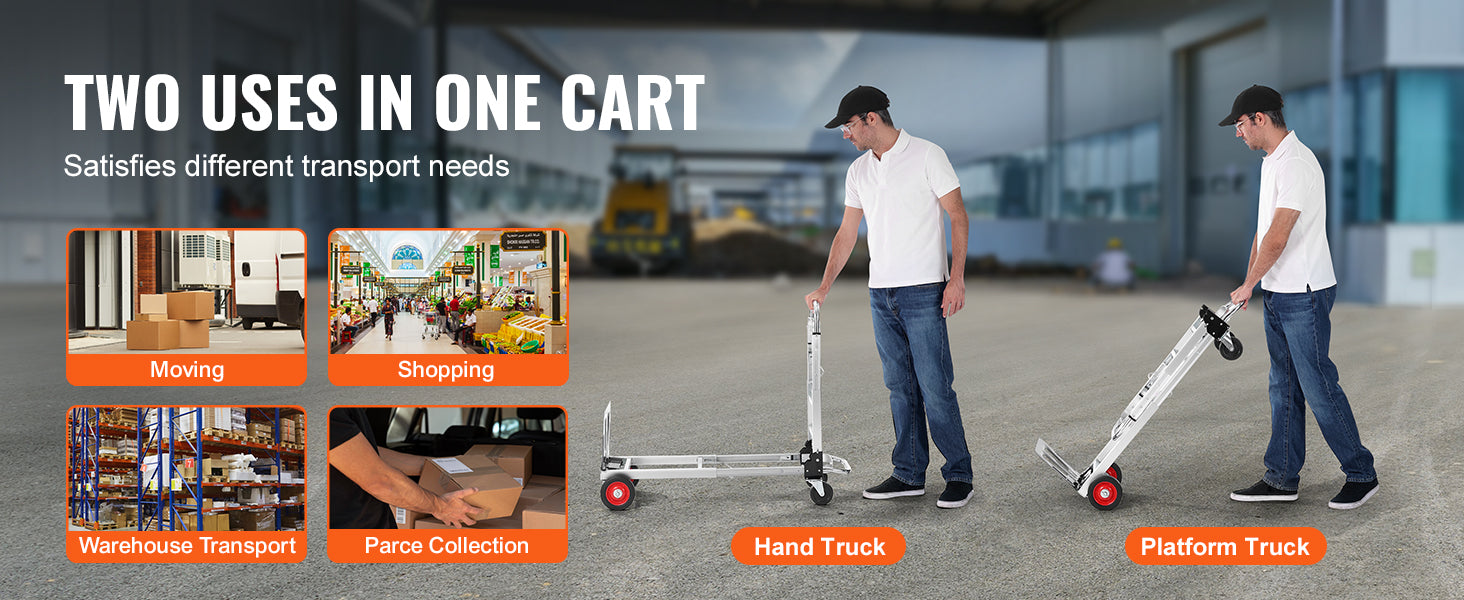 ✨ SucceBuy 400 lbs Folding Hand Truck – Lightweight Aluminum Dolly & Convertible Platform Cart