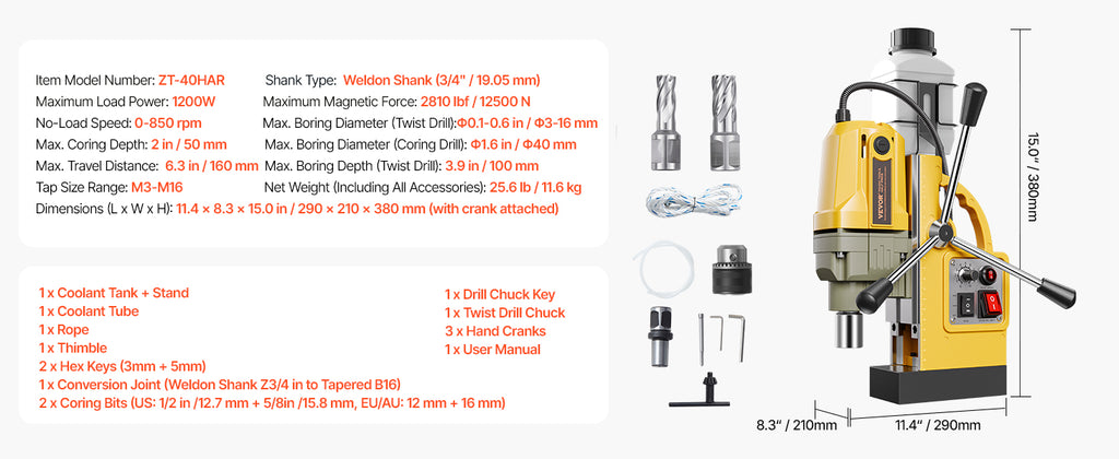 SucceBuy Portable Electric Magnetic Drill Press – Powerful Core Drill for Metalworking & Industrial Use