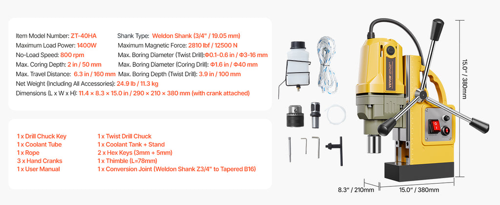 SucceBuy Portable Electric Magnetic Drill Press – Powerful Core Drill for Metalworking & Industrial Use