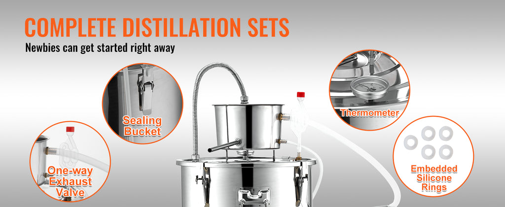 Home Luxury Distillation Kit for Whiskey, Brandy, Essential Oils & More